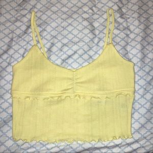 Pacsun Frilly V-Neck Pointelle Cropped Cami